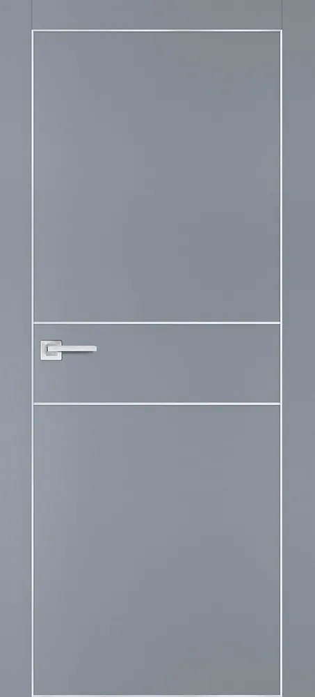Межкомнатная дверь PX-15  AL кромка с 4-х ст. Серый матовый