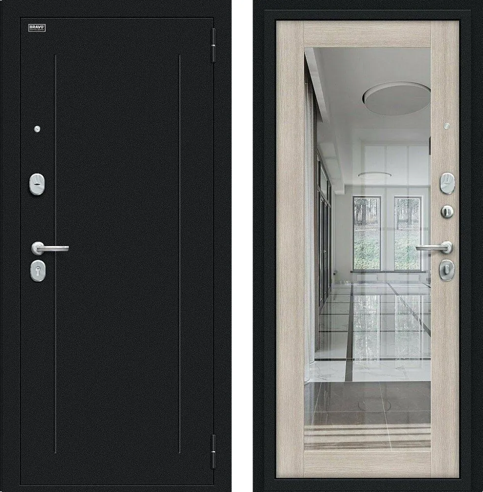 Фото Дверь Браво Флэш Букле черное/Cappuccino Veralinga DIS006716