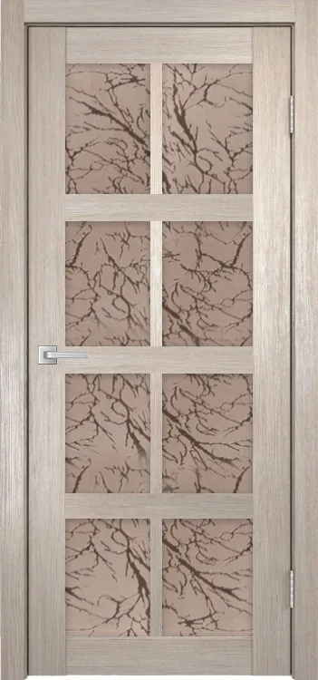Фото Межкомнатная дверь Легенда К-8 тон Кремовая лиственница Остекление Гранит бронза