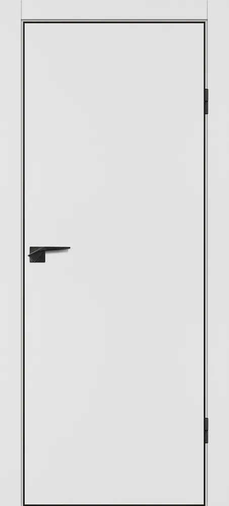 Фото Межкомнатная дверь P-1 кромка ABS черная c 4-х ст. Белый матовый