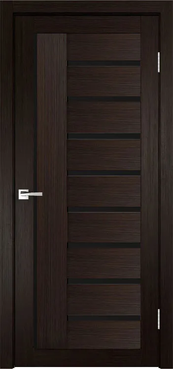 Фото Межкомнатная дверь Легенда Y-5 тон Венге Остекление Лакобель черное